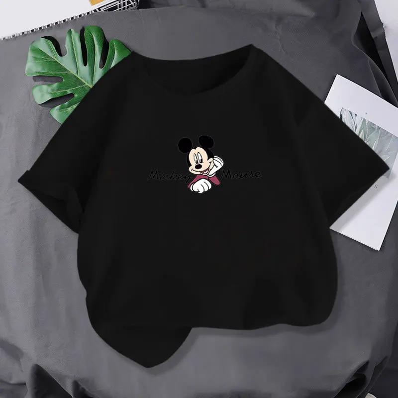 Summer Childrens Short-sleeved T-shirts Cotton Girls Clothes Baby Half-sleeved Disney Cartoon Mickey Mouse Tops Boys
